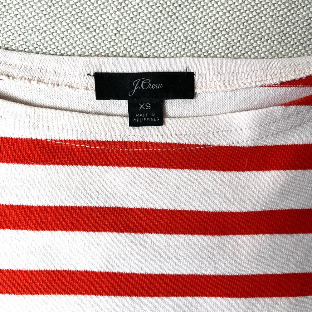 J. Crew Structured Stripe Tee In Subtle Pink And … - image 4